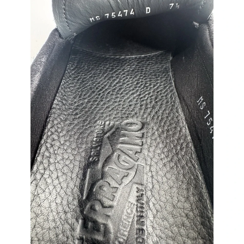 Salvatore‎ Ferragamo Black Suede Gancini Bit Loafers Men 7.5 D Italy Dress Shoes - Picture 9 of 9